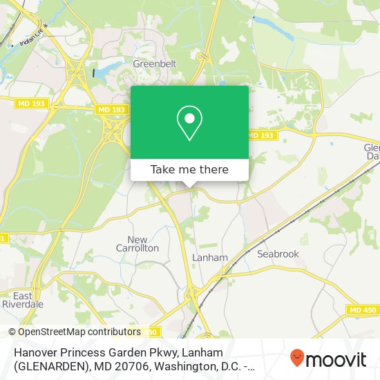 Hanover Princess Garden Pkwy, Lanham (GLENARDEN), MD 20706 map