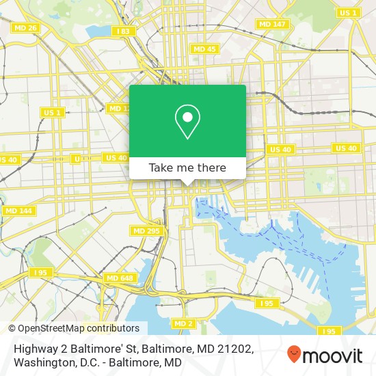 Highway 2 Baltimore' St, Baltimore, MD 21202 map