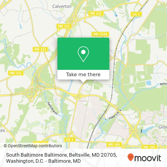 South Baltimore Baltimore, Beltsville, MD 20705 map