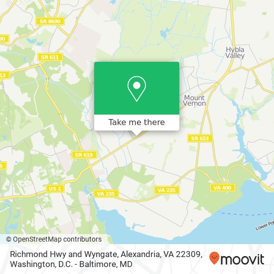 Mapa de Richmond Hwy and Wyngate, Alexandria, VA 22309