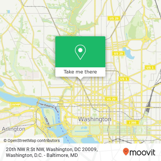 20th NW R St NW, Washington, DC 20009 map