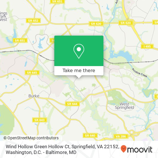 Wind Hollow Green Hollow Ct, Springfield, VA 22152 map