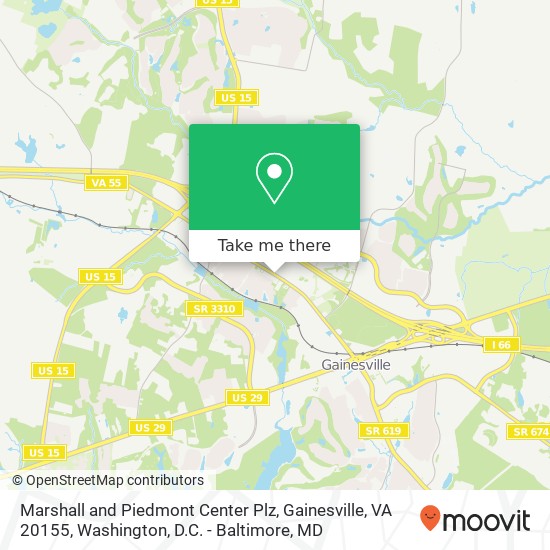 Marshall and Piedmont Center Plz, Gainesville, VA 20155 map