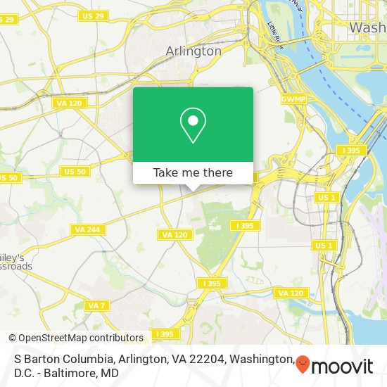 Mapa de S Barton Columbia, Arlington, VA 22204