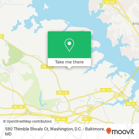 Mapa de 580 Thimble Shoals Ct, Annapolis, MD 21401
