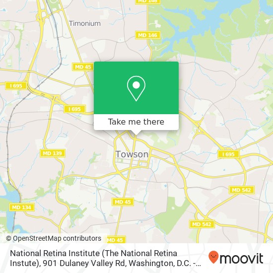 Mapa de National Retina Institute (The National Retina Instute), 901 Dulaney Valley Rd