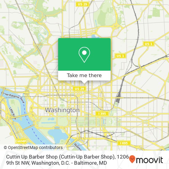 Mapa de Cuttin Up Barber Shop (Cuttin-Up Barber Shop), 1206 9th St NW