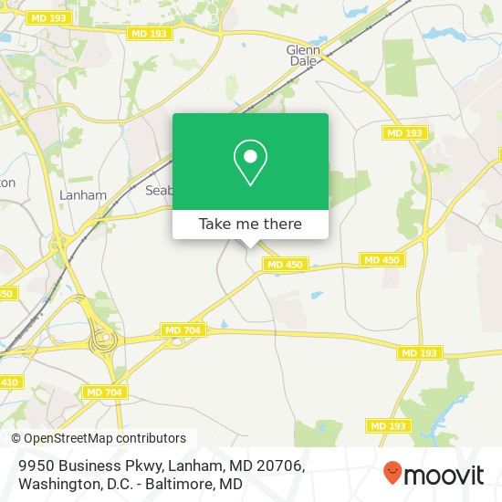 Mapa de 9950 Business Pkwy, Lanham, MD 20706