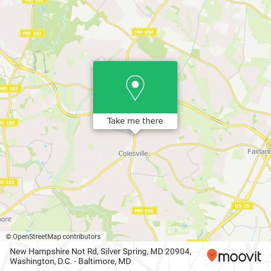 New Hampshire Not Rd, Silver Spring, MD 20904 map