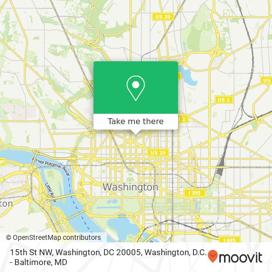 Mapa de 15th St NW, Washington, DC 20005