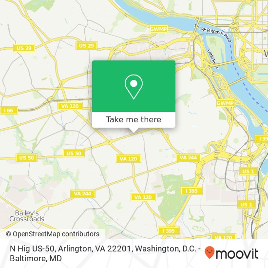N Hig US-50, Arlington, VA 22201 map
