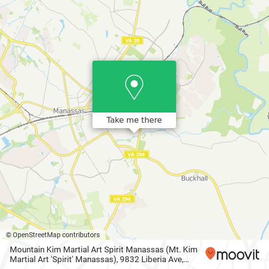 Mapa de Mountain Kim Martial Art Spirit Manassas (Mt. Kim Martial Art 'Spirit' Manassas), 9832 Liberia Ave