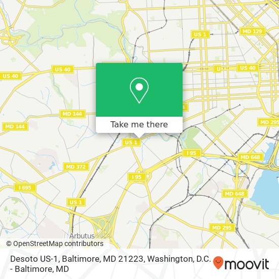 Desoto US-1, Baltimore, MD 21223 map