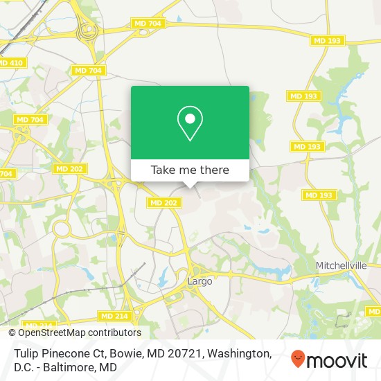 Mapa de Tulip Pinecone Ct, Bowie, MD 20721