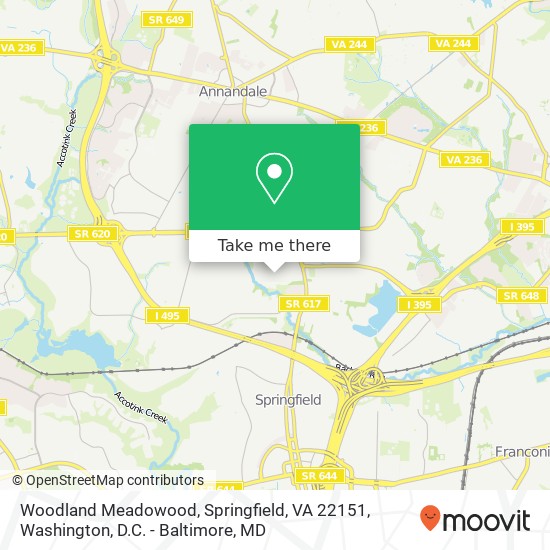 Woodland Meadowood, Springfield, VA 22151 map