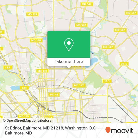 Mapa de St Ednor, Baltimore, MD 21218