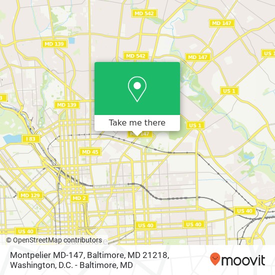 Mapa de Montpelier MD-147, Baltimore, MD 21218