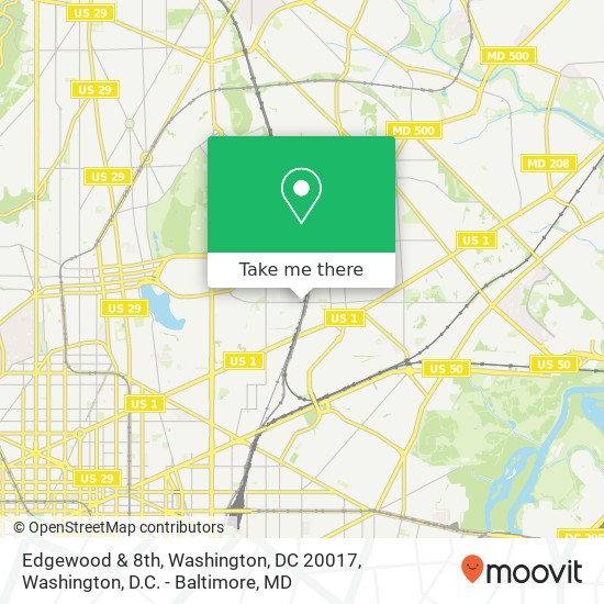 Edgewood & 8th, Washington, DC 20017 map