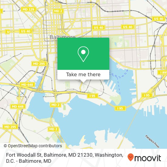 Mapa de Fort Woodall St, Baltimore, MD 21230