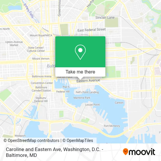 Caroline and Eastern Ave map