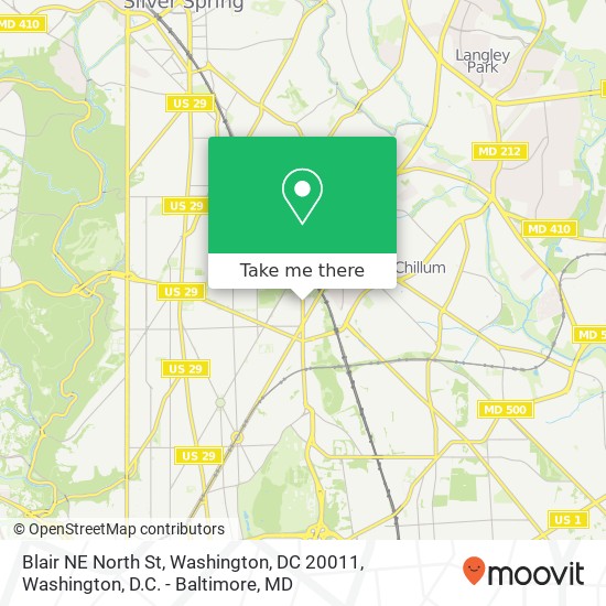 Mapa de Blair NE North St, Washington, DC 20011