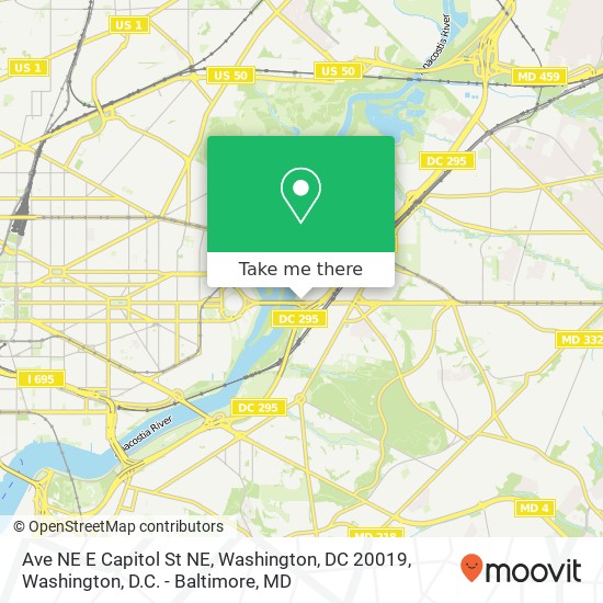 Mapa de Ave NE E Capitol St NE, Washington, DC 20019