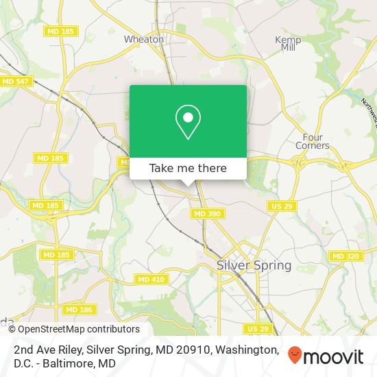 Mapa de 2nd Ave Riley, Silver Spring, MD 20910