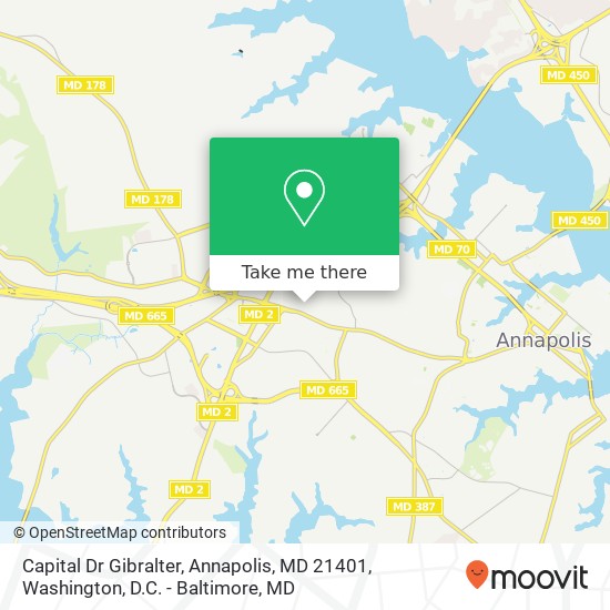 Mapa de Capital Dr Gibralter, Annapolis, MD 21401