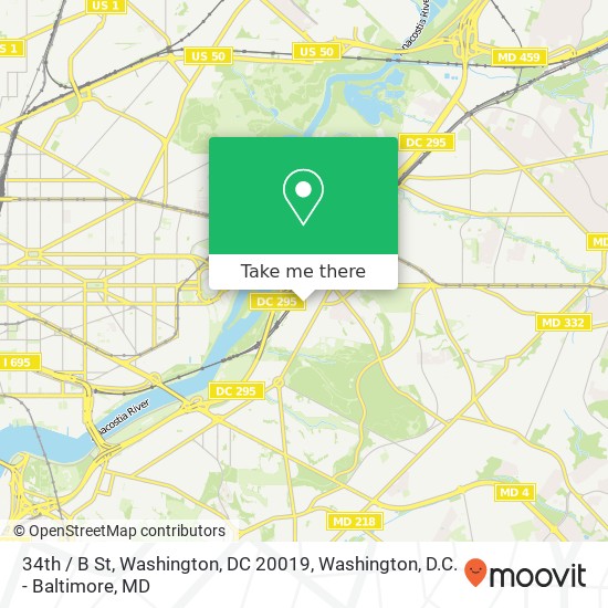 34th / B St, Washington, DC 20019 map