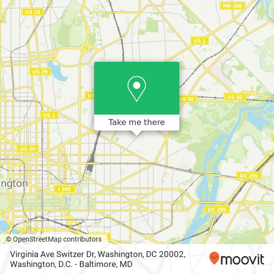 Mapa de Virginia Ave Switzer Dr, Washington, DC 20002