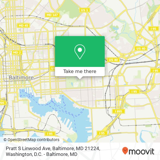 Pratt S Linwood Ave, Baltimore, MD 21224 map