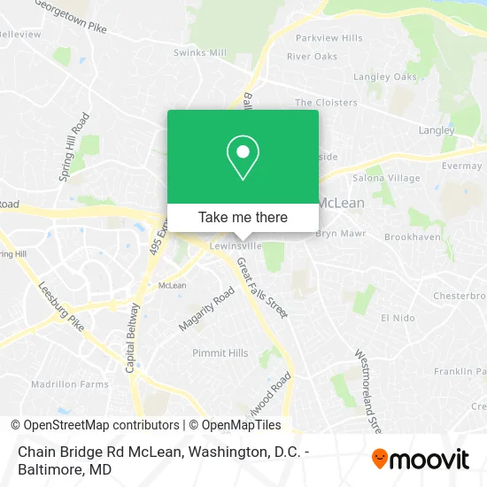 Chain Bridge Rd McLean map