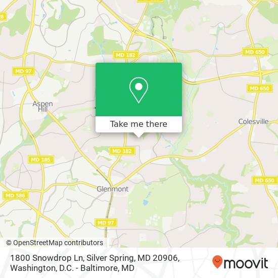 1800 Snowdrop Ln, Silver Spring, MD 20906 map