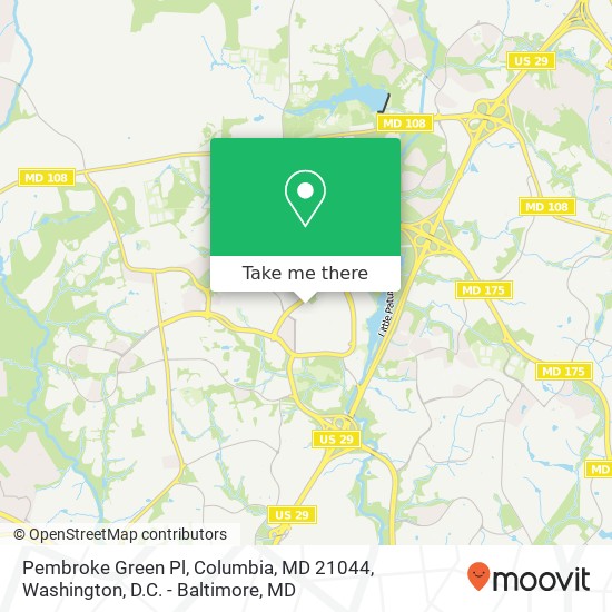 Pembroke Green Pl, Columbia, MD 21044 map