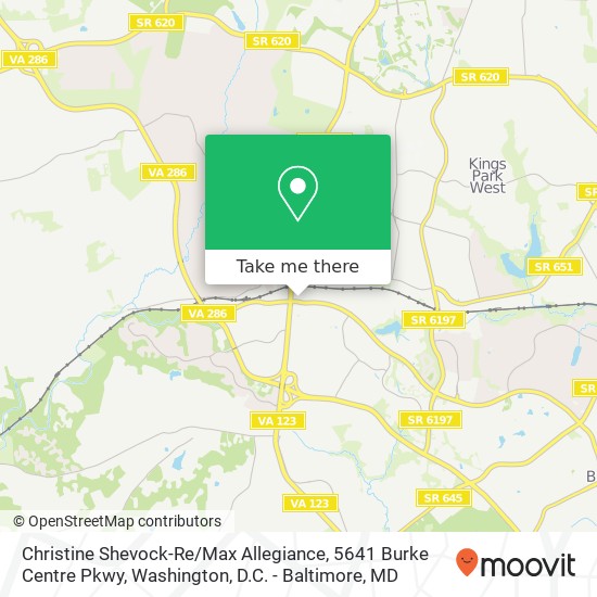 Mapa de Christine Shevock-Re / Max Allegiance, 5641 Burke Centre Pkwy