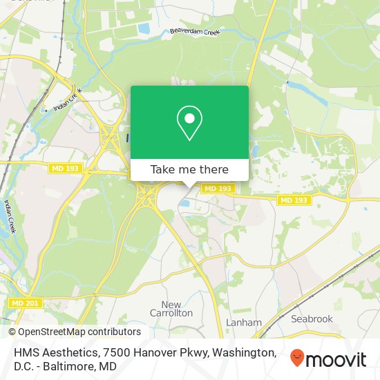 Mapa de HMS Aesthetics, 7500 Hanover Pkwy