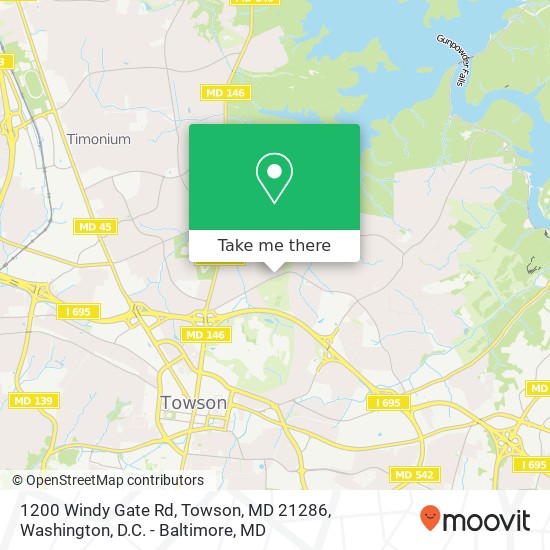 Mapa de 1200 Windy Gate Rd, Towson, MD 21286