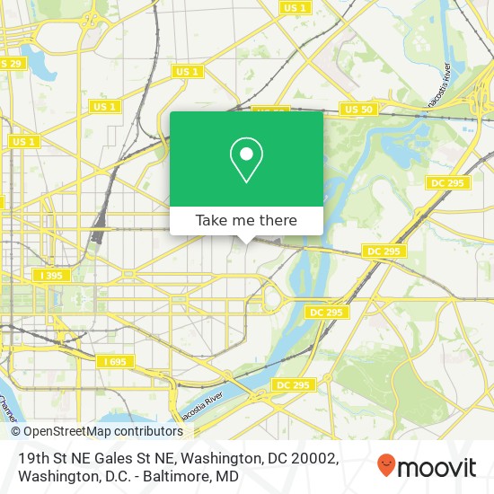 19th St NE Gales St NE, Washington, DC 20002 map