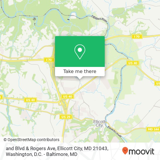 Mapa de and Blvd & Rogers Ave, Ellicott City, MD 21043