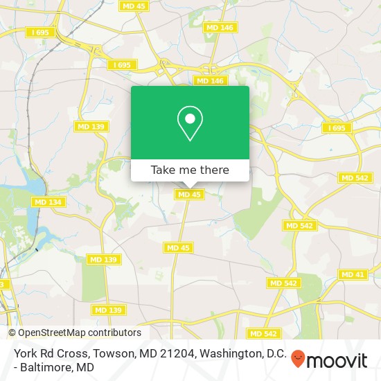 Mapa de York Rd Cross, Towson, MD 21204