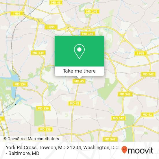 York Rd Cross, Towson, MD 21204 map