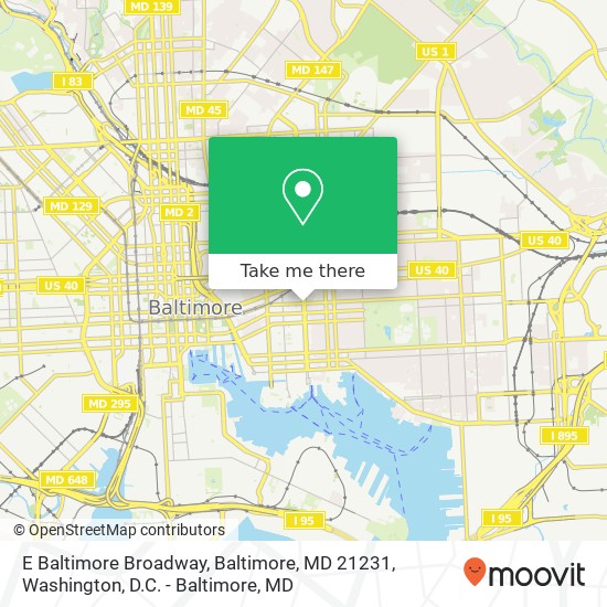 E Baltimore Broadway, Baltimore, MD 21231 map