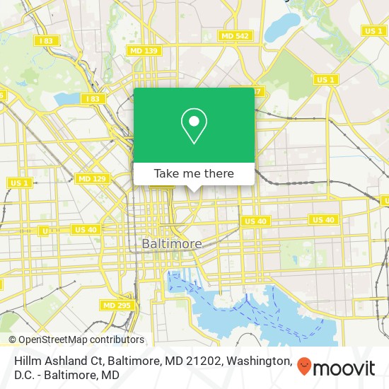 Mapa de Hillm Ashland Ct, Baltimore, MD 21202