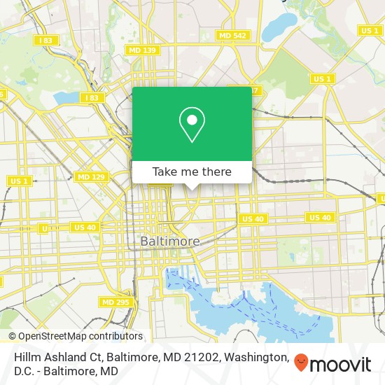 Hillm Ashland Ct, Baltimore, MD 21202 map