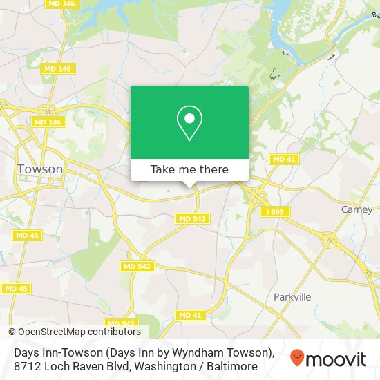 Mapa de Days Inn-Towson (Days Inn by Wyndham Towson), 8712 Loch Raven Blvd