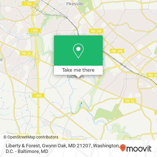 Mapa de Liberty & Forest, Gwynn Oak, MD 21207
