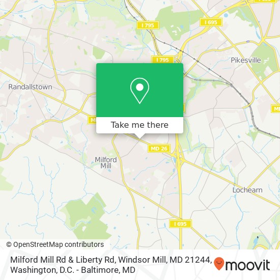 Mapa de Milford Mill Rd & Liberty Rd, Windsor Mill, MD 21244