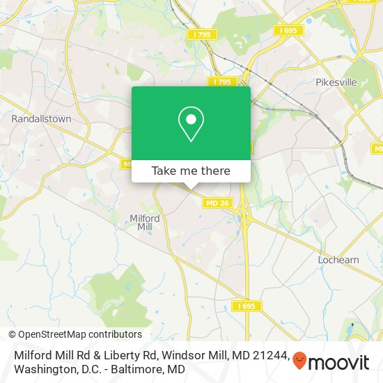 Milford Mill Rd & Liberty Rd, Windsor Mill, MD 21244 map