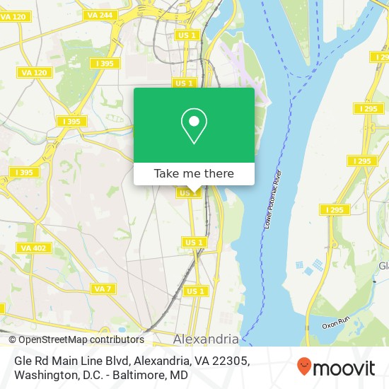 Mapa de Gle Rd Main Line Blvd, Alexandria, VA 22305