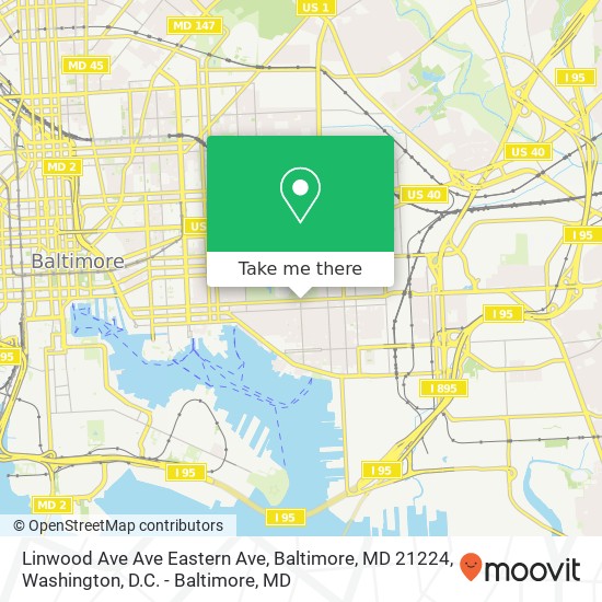 Linwood Ave Ave Eastern Ave, Baltimore, MD 21224 map